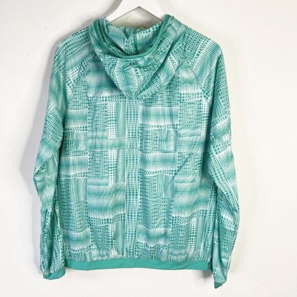 Lole Turquoise Sieve Joy Lightweight Hooded Windbreaker Jacket - Picture 3 of 7